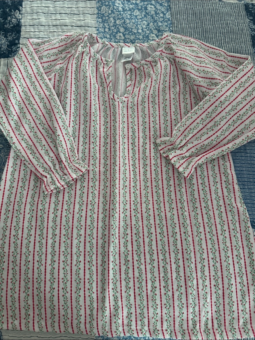 Kids Pink and White Striped Floral Pajama